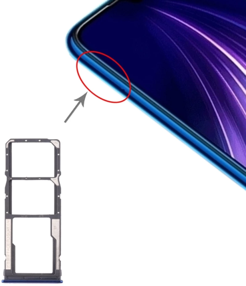 SIM Card Tray + SIM Card Tray + Micro SD Card Tray for Xiaomi Redmi Note 8 (Blue) (OEM)