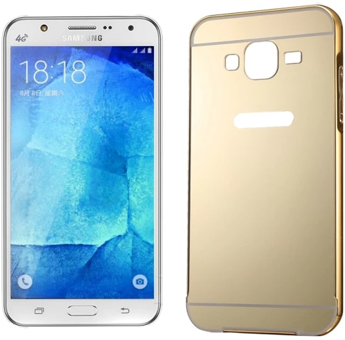 Push-pull Style Metal Plating Bumper Frame + Acrylic Back Cover Combination Case for Galaxy J5(Gold) (OEM)
