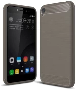 For Asus ZenFone Live ZB501KL Brushed Texture Carbon Fiber Shockproof TPU Rugged Armor Protective Case(Grey) (OEM)