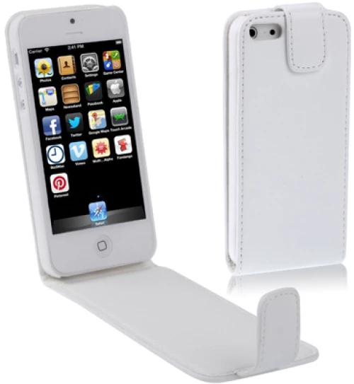 Vertical Flip Soft Leather Case for iPhone 5 & 5s & SE & SE(White) (OEM)