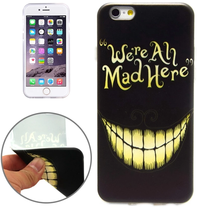 WE'RE ALL MAD HERE Pattern TPU Protective Case for iPhone 6 Plus & 6S Plus (OEM)