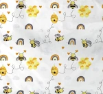 Παπλωματοθήκη Μονή 160x240 Honey Bee 545 White-Yellow Dimcol