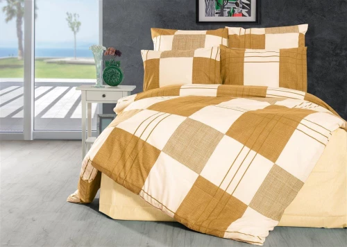 Σετ Σεντόνια Μονά (160x240) Κίρκη 437 Golden Beige DimCol