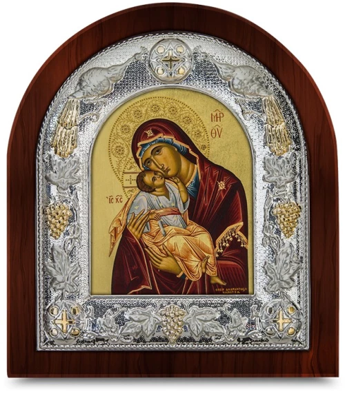 Ασημένια εικόνα ΓΛΥΚΟΦΙΛΟΥΣΑ ΑΓΙΟΓΡΑΦΙΑ  15x13cm