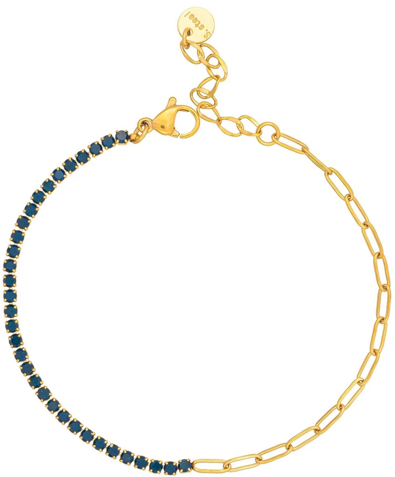 Γυναικείο Βραχιόλι απο ατσάλι Excite B-YH1306A-G-BLUE-55