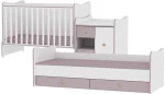 Κρεβάτι Minimax Μετατρεπόμενο Πολυμορφικό White/light Oak Lorelli 10150500036А