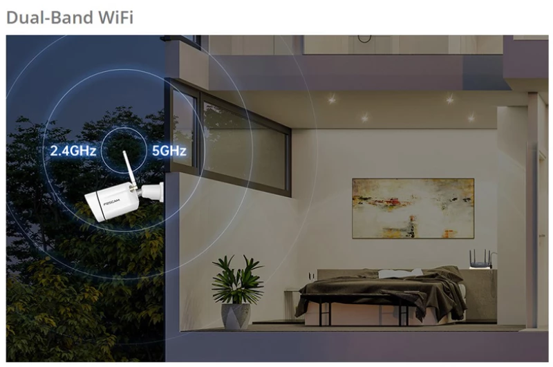 FOSCAM smart IP κάμερα V5P, 5MP 3K, 6x zoom, WiFi, IP66, Onvif, μαύρη