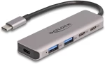 DELOCK USB hub 64239, 4x θυρών, 5Gbps, USB-C σύνδεση, γκρι