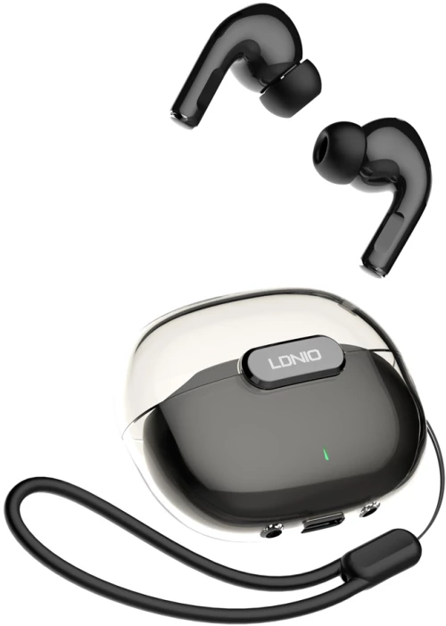 LDNIO earphones με θήκη φόρτισης T02, True Wireless, HiFi, μαύρα