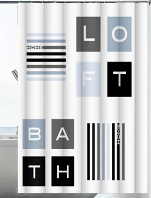 Frans Interior Design K10-20 Κουρτίνα Μπάνιου Υφασμάτινη 180x200 εκ., Bath