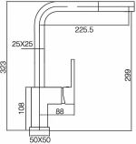 Imex Constanza GCE005 Μπαταρία Κουζίνας Πάγκου Ασημί