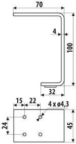 Roline 203 Μαύρο Πόδι Επίπλου Μεταλλικό 7x4.5x0.4x10cm.