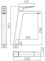 Imex Art BDAR025-3BL Αναμεικτική Μπαταρία Νιπτήρα Ψηλή Λευκή Ματ