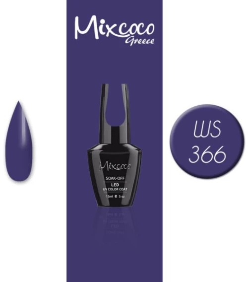 366 Ημιμόνιμο Βερνίκι Mixcoco 15ml (Μωβ Βιολετί)