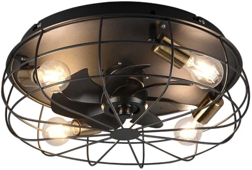 Ανεμιστήρας Οροφής RL Lighting Trondheim R61095032 Μαύρο Ματ με Φως