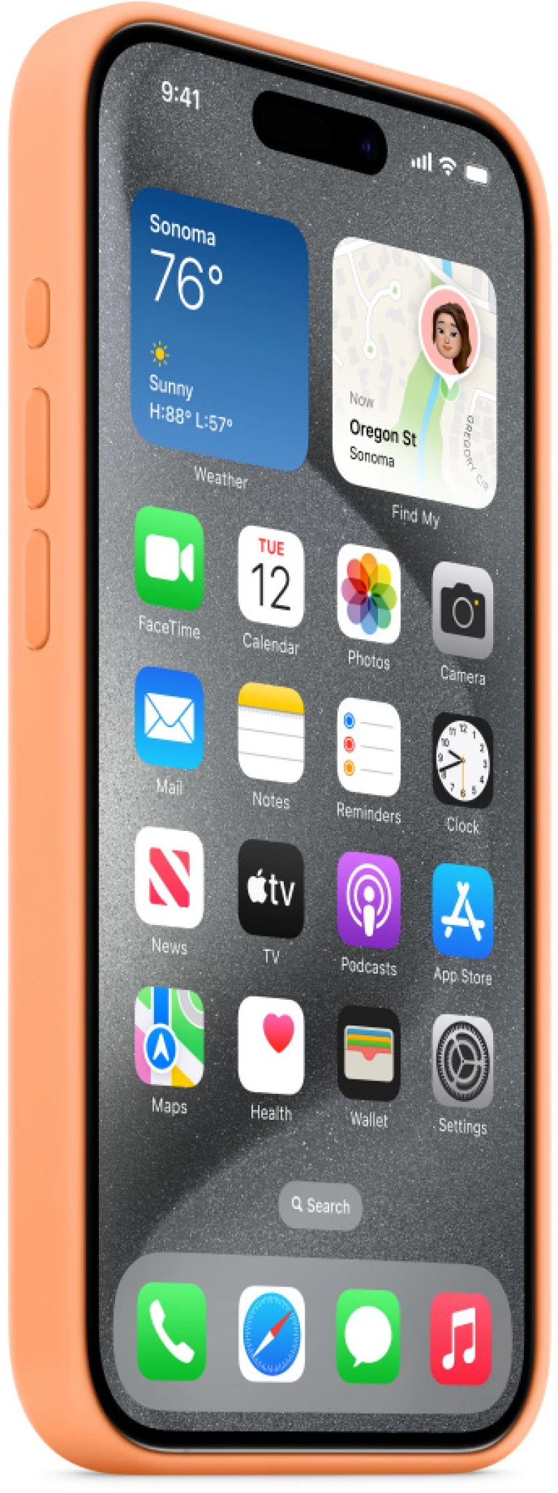 Apple Back Cover Σιλικόνης Πορτοκαλί (iPhone 15 Pro) MT1H3ZM/A