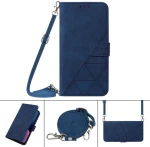 For Xiaomi Redmi 9C / 9C NFC / Poco C3 Crossbody 3D Embossed Flip Leather Phone Case(Blue) (OEM)
