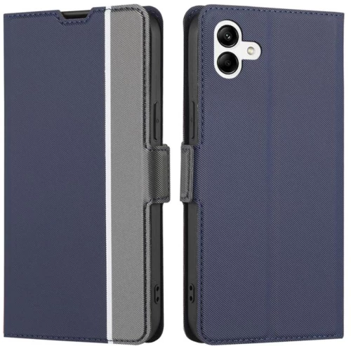 For Samsung Galaxy A04 Twill Texture Side Buckle Leather Phone Case(Blue) (OEM)
