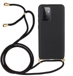 For Samsung Galaxy A72 5G / 4G Wheat Straw Material + TPU Protective Case with Lanyard(Black) (OEM)