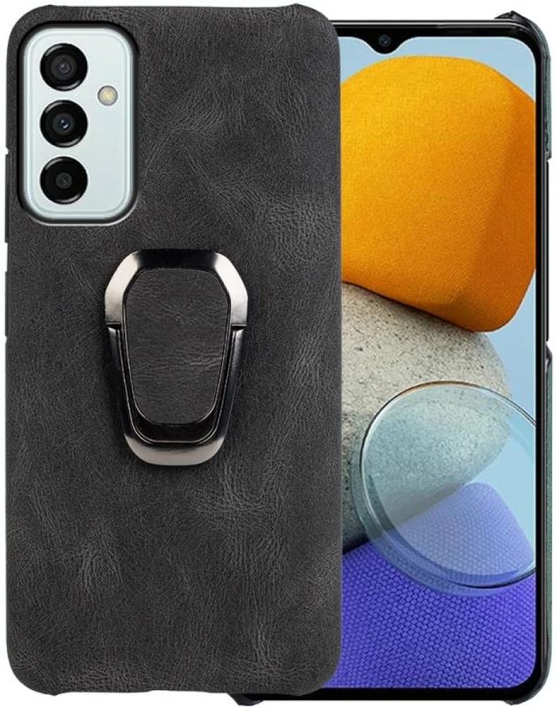 For Samsung Galaxy M23 5G / F23 5G Ring Holder PU Phone Case(Black) (OEM)