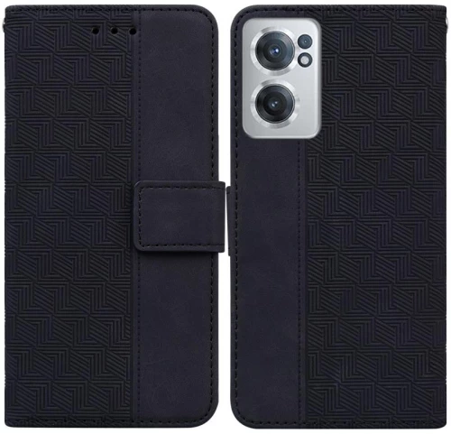 For OnePlus Nord CE 2 5G Geometric Embossed Leather Phone Case(Black) (OEM)