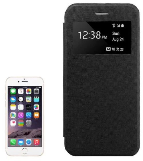 Horizontal Flip Leather Case with Call Display ID for iPhone 6 Plus(Black) (OEM)