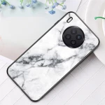 For Huawei Nova 8i Marble Pattern Glass + TPU Protective Case(White) (OEM)
