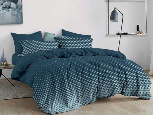 Σετ Σεντόνια Ραφ Μπλε Dots 100% Βαμβακερά Γαρύφαλλο - 220x260, Χωρίς Λάστιχο