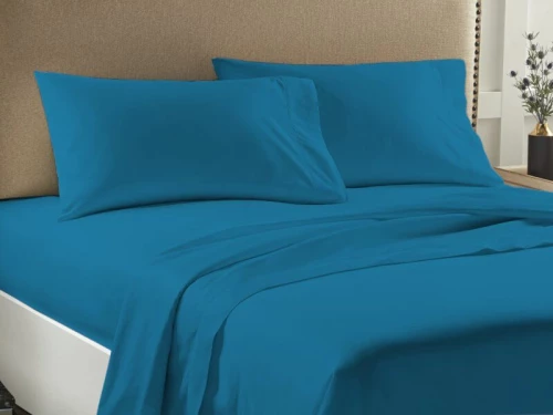 Σετ Σεντόνια Διπλά Μονόχρωμα Economy Γαρύφαλλο 225x245 - Πετρόλ, Χωρίς Λάστιχο