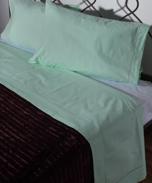 ΧΕΙΡΟΠΟΙΗΤΟ ΣΕΝΤΟΝΙ ΜΕ ΑΖΟΥΡ ΝΧ46 ΤΡΙΩΝ ΤΕΜΑΧΙΩΝ (225CM X 250CM) ΠΡΑΣΙΝΟ Silk Fashion