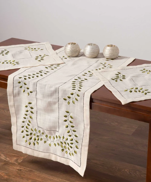 τραπεζομάντηλα (σετ 3 τεμαχίων) 3279 εκρού Silk Fashion