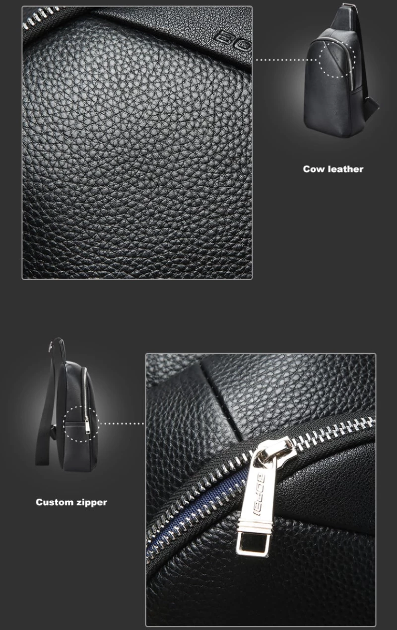 Δερμάτινο τσαντάκι crossbody Bopai 11-122901 μαύρο