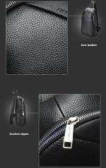 Δερμάτινο τσαντάκι crossbody Bopai 11-122901 μαύρο