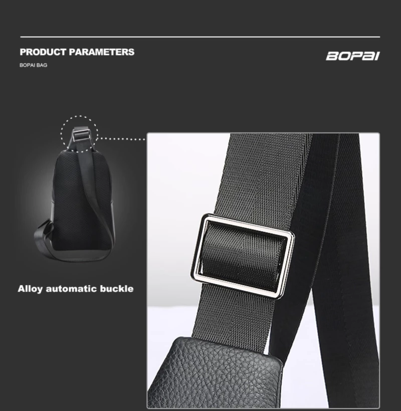 Δερμάτινο τσαντάκι crossbody Bopai 11-122901 μαύρο