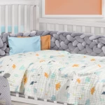 DAS BABY ΚΟΥΒΕΡΤΑ-ΜΟΥΣΕΛΙΝΑ 105X150 RELAX 6623 ΛΕΥΚΟ, ΜΠΛΕ, ΠΟΡΤΟΚΑΛΙ