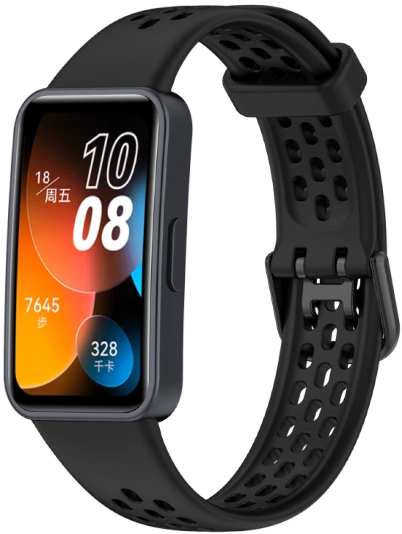 Ανταλλακτικό Λουράκι Σιλικόνης Breathable για Huawei Band 8 - Black OEM