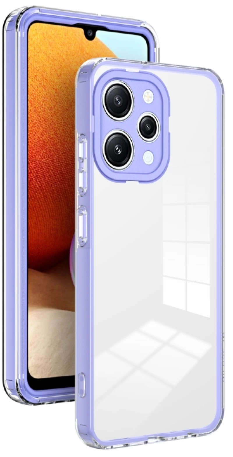 Back Cover 3 in 1 TPU Προστατευτική Θήκη Xiaomi Redmi 12 4G - Clear/ Purple OEM