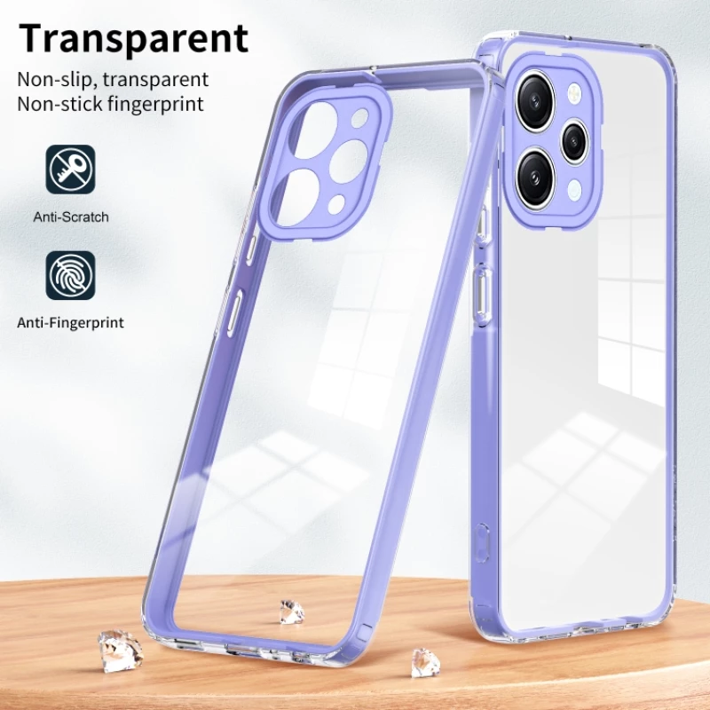 Back Cover 3 in 1 TPU Προστατευτική Θήκη Xiaomi Redmi 12 4G - Clear/ Purple OEM