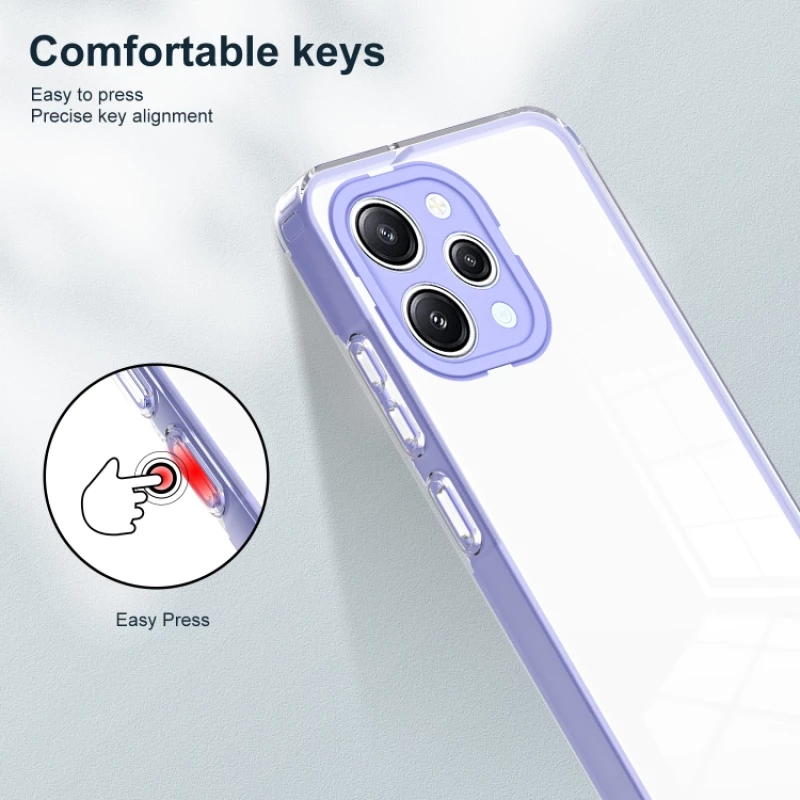 Back Cover 3 in 1 TPU Προστατευτική Θήκη Xiaomi Redmi 12 4G - Clear/ Purple OEM