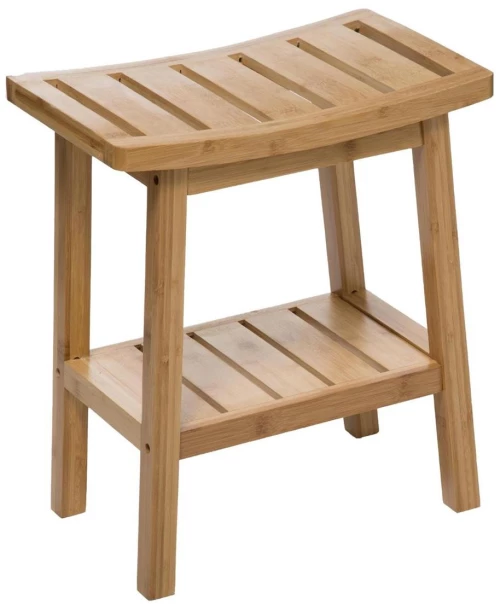 Σκαμπώ bamboo με ράφι 40Χ25Χ46