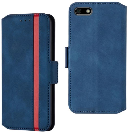 For Huawei Y5 2018 / Y5 Prime 2018 Retro Frosted Oil Side Horizontal Flip Case with Holder & Card Slots(Blue) (OEM)