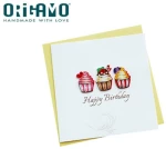 ORIGAMO ΚΑΡΤΑ ΕΥΧΕΤΗΡΙΑ QUILLING CUPCAKES 16.2x16.5cm FILIGRANA