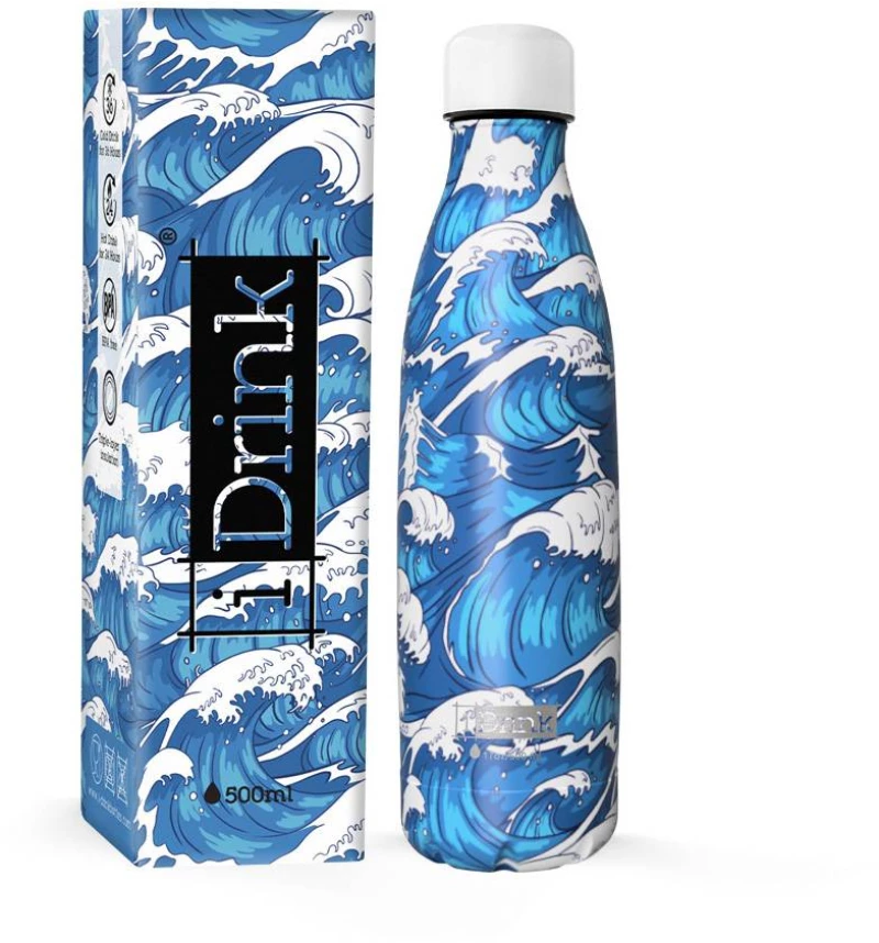 ID0431 ΠΑΓΟΥΡΙ i DRINK THERM BOTTLE 500ml JAPAN WAVES
