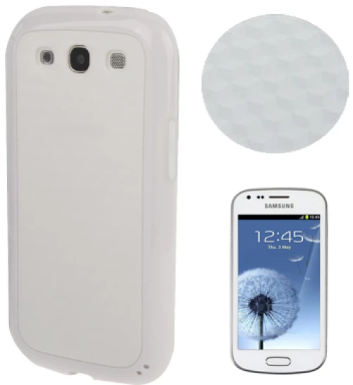 Cube Pattern White Background TPU Protection Case for Galaxy SIII / i9300(White) (OEM)