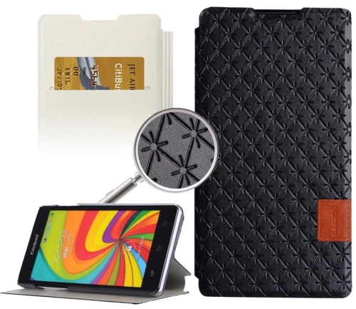 Baseus Brocade Series Stars Grid Texture Horizontal Flip Leather Case with Holder for Coolpad 7270(Black) (Baseus) (OEM)