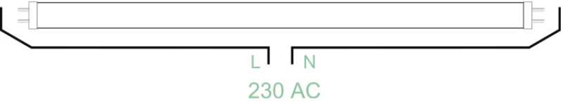 T8 LED GLASS 18W SMD 1200LM YELLOW 320° 230V AC