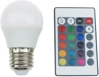 LED SMD BALL E27 230V 4W IR RGB+3000K 120° 300Lm Ra80