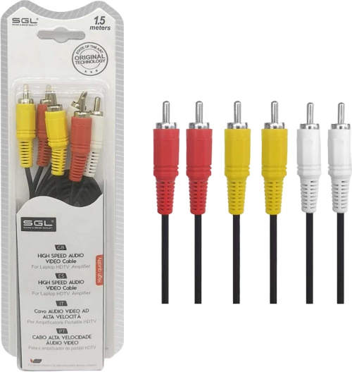 Kαλώδιο RCA - 306A - 3xRCA male/3xRCA male - 1.5m - 096094