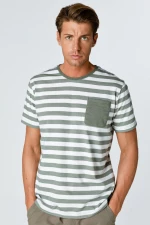 CLEVELAND T-SHIRT S/S STRIPED WITH CHEST POCKET λαδι