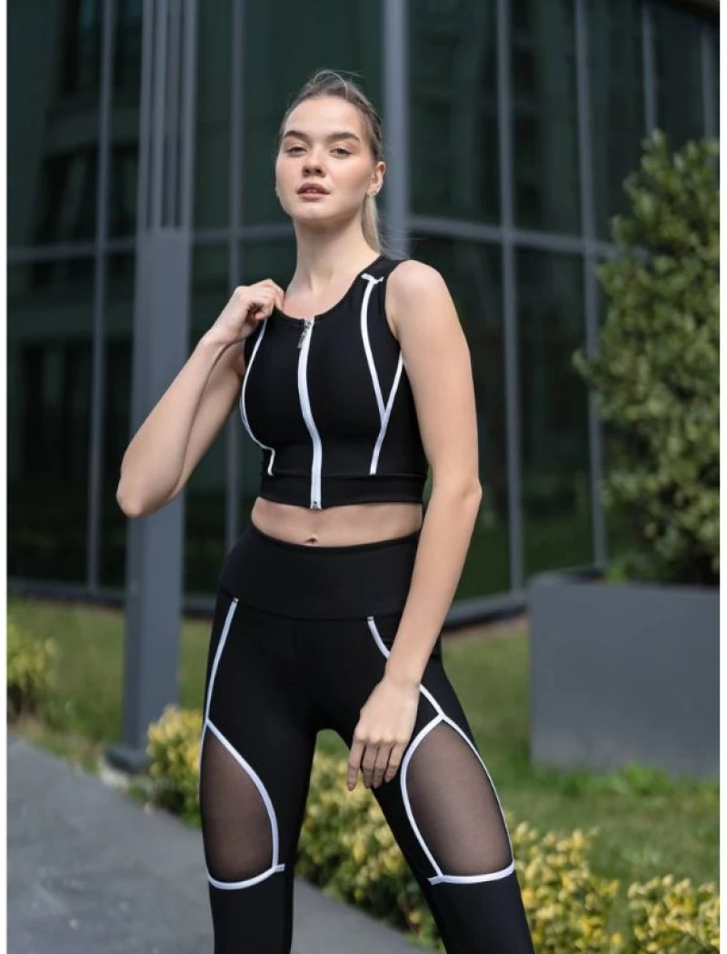 Αθλητικό Κολάν Push Up και Σύσφιξης με Διαφάνεια Lisyana Q-608 Black